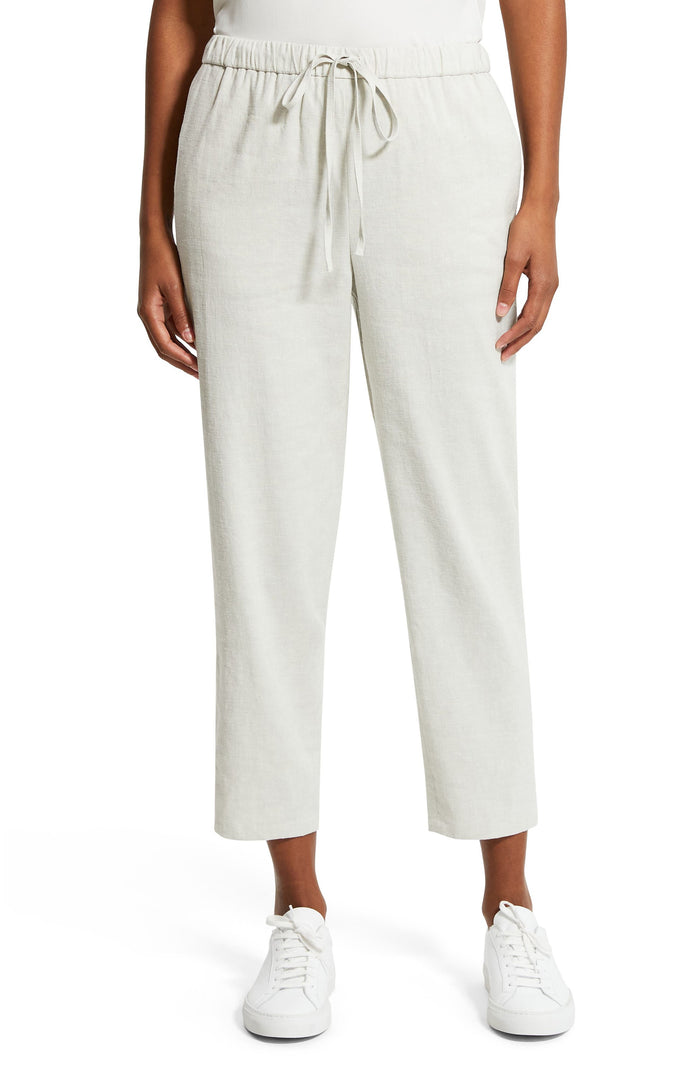 Theory Trecca Linen Blend Joggers in Nickel, Size X-Large by Vanessa Jane