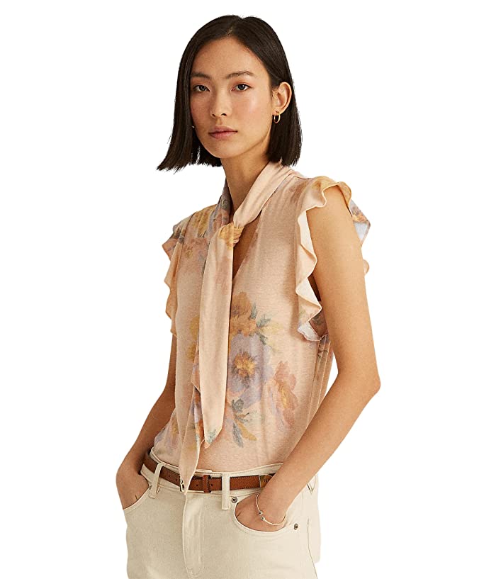 Lauren Ralph Lauren Women’s Floral Tie Neck Top by Vanessa Jane