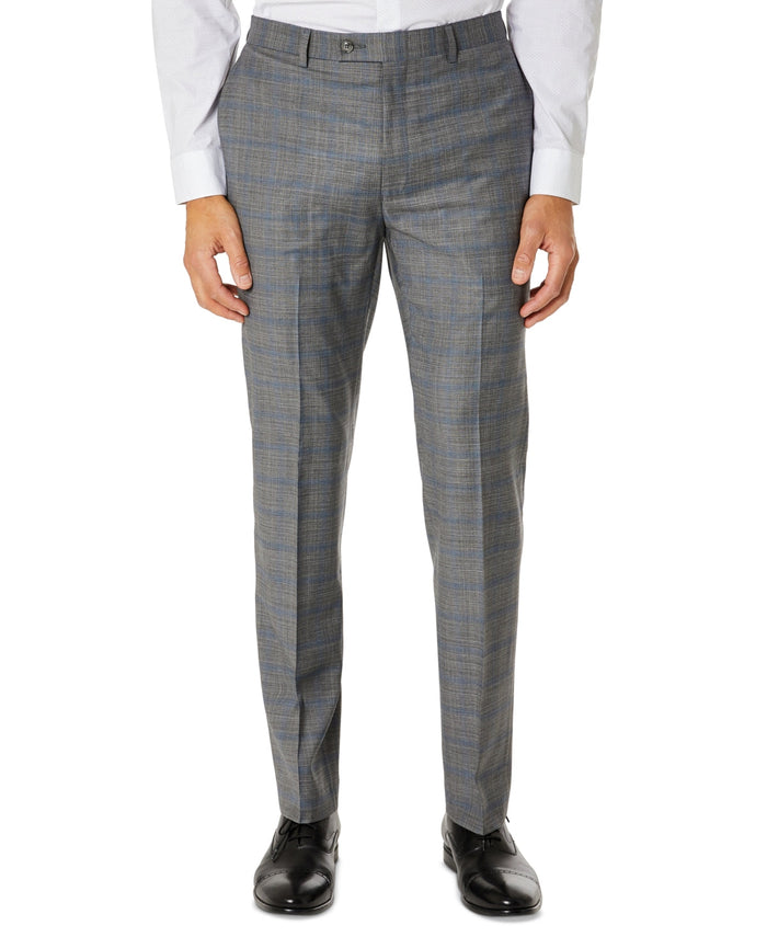 Calvin Klein Mens Slim-Fit Plaid Suit Separate Pants, Size 44WX30L/Grey by Vanessa Jane