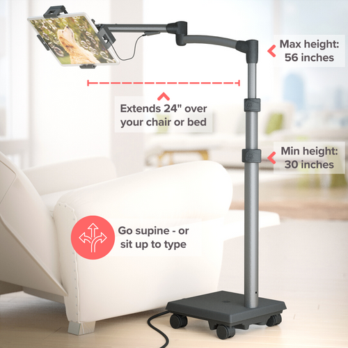 LEVO G2 Commercial Tablet Cart / Stand with 60 Watt USB-C Charging Port by Levō