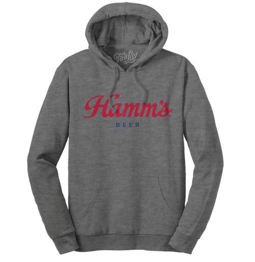 Hamm's Beer Logo Hooded Sweatshirt - Oxford Gray by Tee Luv