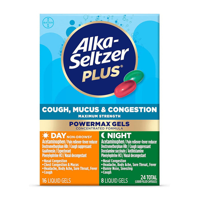 Alka-Seltzer Plus Day Cold & Flu PowerMax Gels, Non-Drowsy Relief, 24 Count by Pasteur Pharmacy