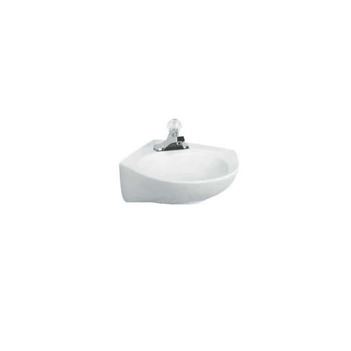 American Standard Cornice Corner Pedestal Sink Top With Single Hole in White by Vanessa Jane