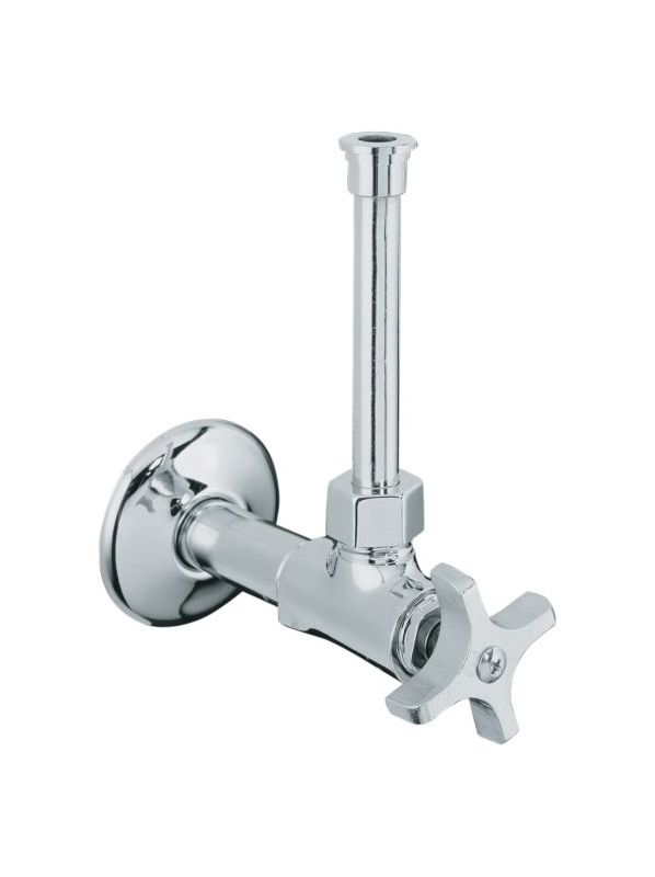 Kohler 1/2 angle supply with stop, cross handle and rigid vertical tube by Vanessa Jane