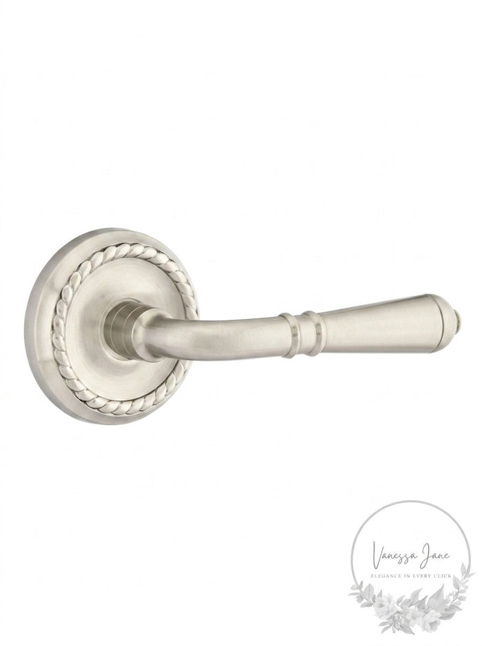 Emtek Passage Lever Set with Rope Rosette and Turino Levers by Vanessa Jane