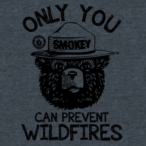 Smokey Bear Only You Can Prevent Wildfires T-Shirt - Indigo by Tee Luv