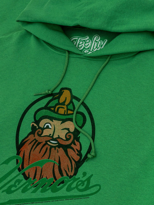 Vernor's Ginger Ale Woody Gnome Hooded Sweatshirt - Kelly Green by Tee Luv