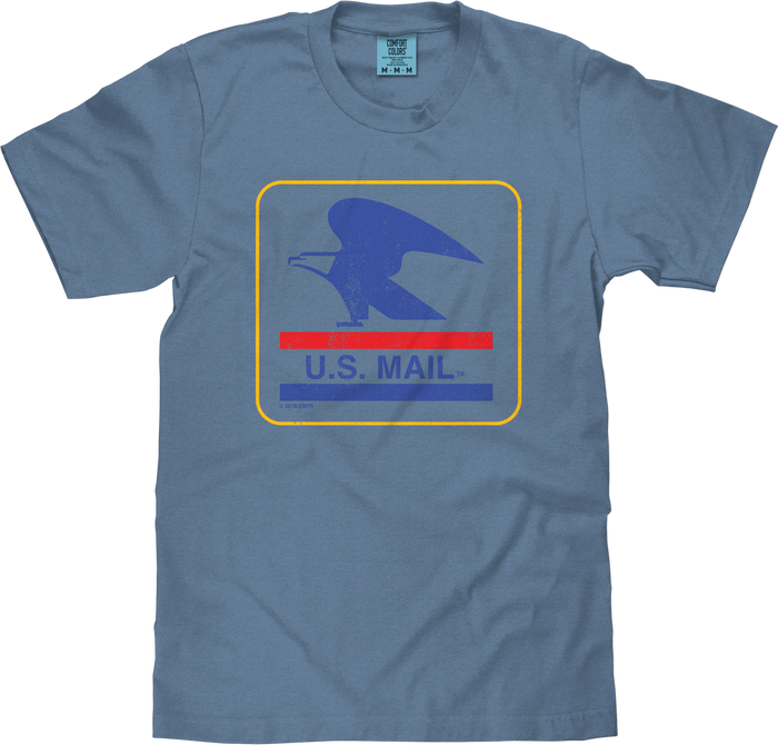 Tee Luv x Comfort Colors USPS U.S. Mail Eagle T-Shirt - Blue Jean by Tee Luv
