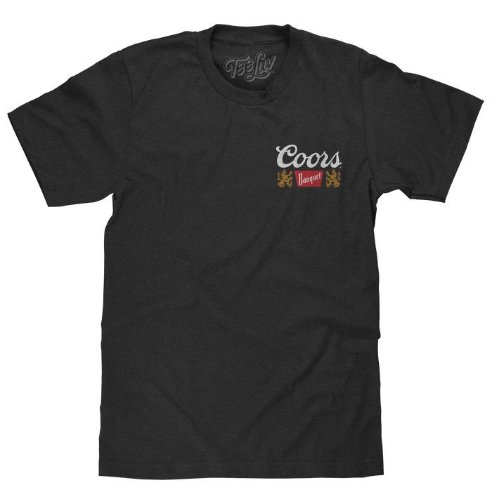 Made in the USA Coors Banquet Golden Colorado Front and Back Beer T-Shirt - Asphalt Gray by Tee Luv