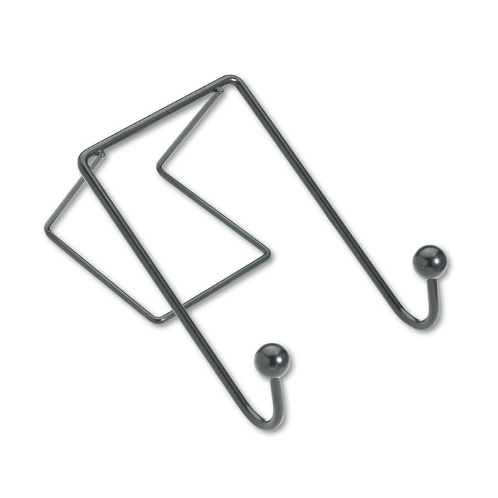 Fellowes Partition Additions Wire Double-Garment Hook, 4 x 5.13 x 6, Over-the Panel Mount, Black