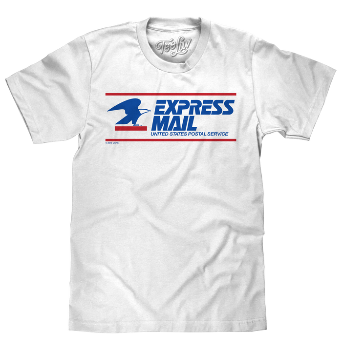 United States Postal Service Express Mail T-Shirt - White by Tee Luv