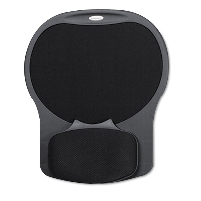 Fellowes Easy Glide Gel Mouse Pad with Wrist Rest, 10 x 12, Black