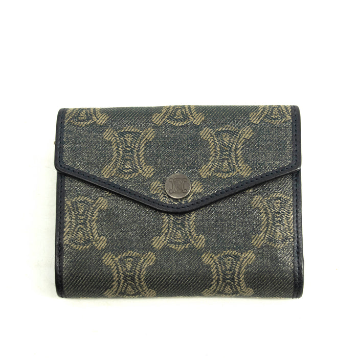 Celine Triomphe Canvas Blue and Grey Fine Strap Wallet #3962 by Bolt Boutique