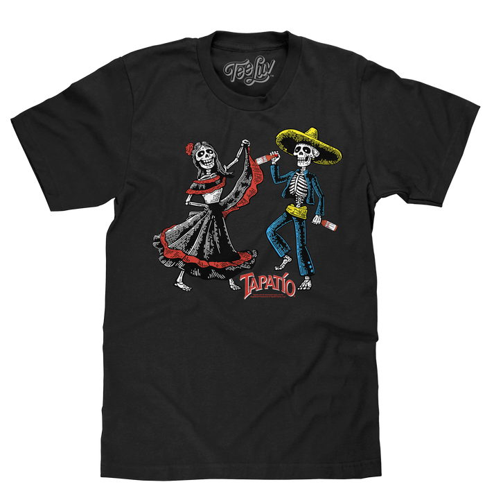 Tapatio Hot Sauce Day Of The Dead T-Shirt - Black by Tee Luv