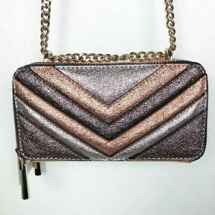 Nasty Gal Women's Metallic Crossbody Purse, Copper, Size OS by Vanessa Jane