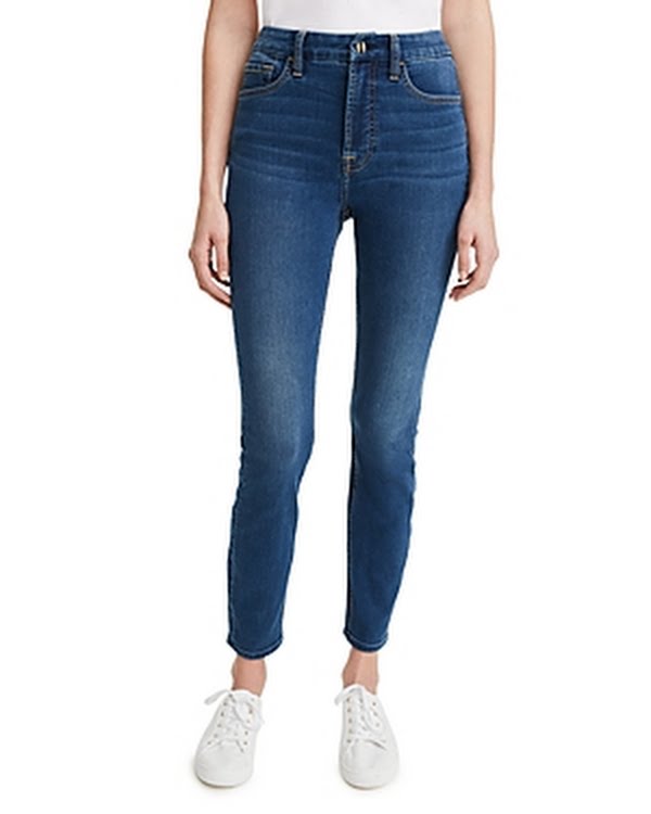 JEN7 High-Waisted Skinny Jeans in Fortuna, Size 12 by Vanessa Jane