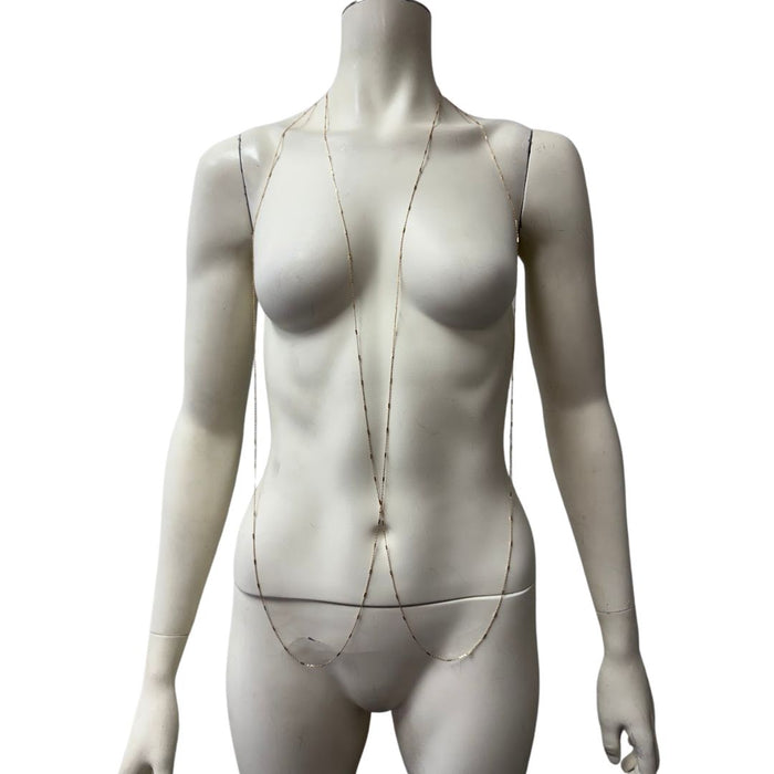 Lulus Every Body Flirts Gold Chain Body Harness by Vanessa Jane