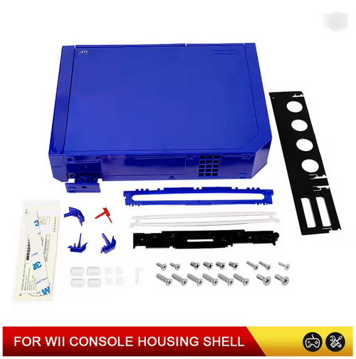 Nintendo Wii Replacement Shell Housing Case Blue Transparent Red by VintageVideoGameStore