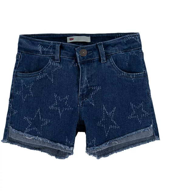 Levis Big Girls Star-Print High-Low Hem Denim Shorts by Vanessa Jane