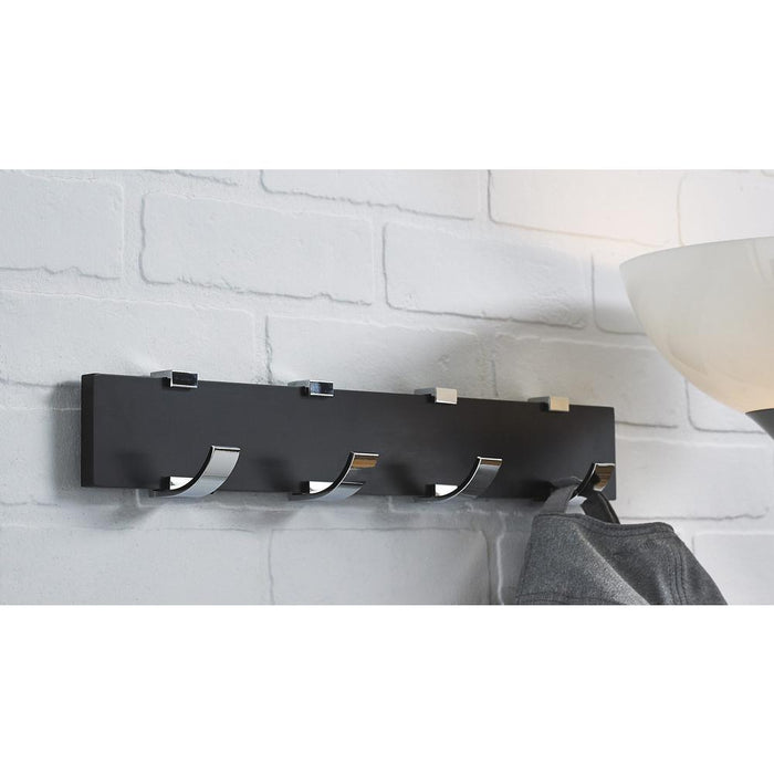 Richelieu RH118214490140 17-3/4 Inch Wide 4 Hook Wooden Coat Rack by Vanessa Jane