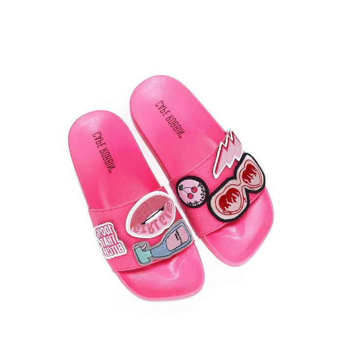 Slides with Removable Patches - Pink by The House of Stylez