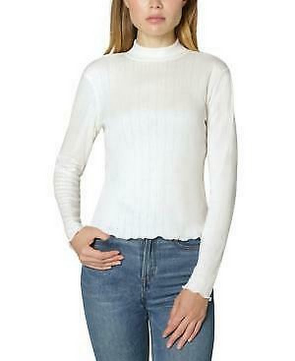 Ultra Flirt Juniors Pointelle-Knit Mock-Neck Top, Size XL by Vanessa Jane