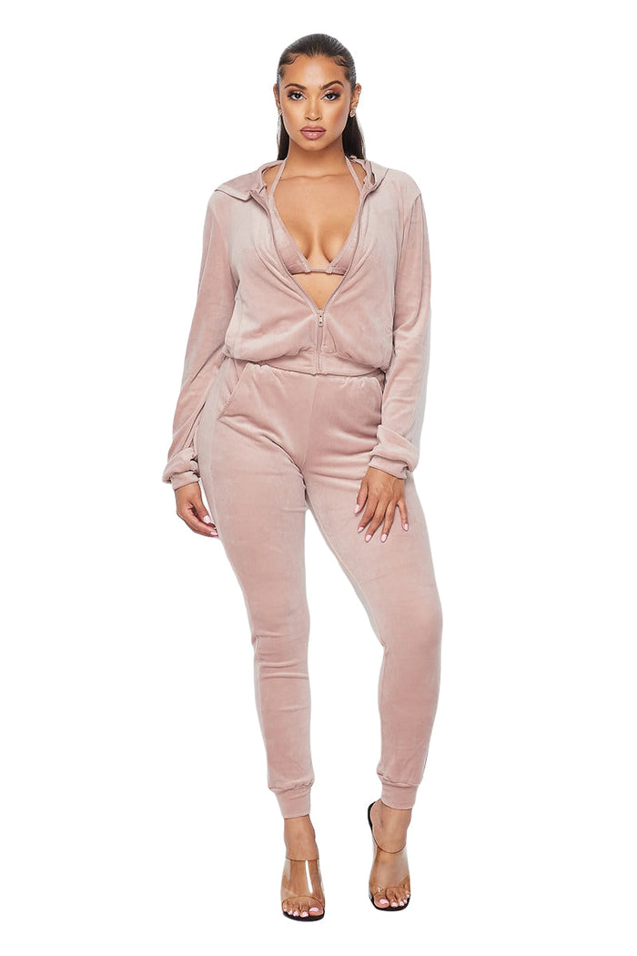 3 PC Velour Hoody Suit by The House of Stylez