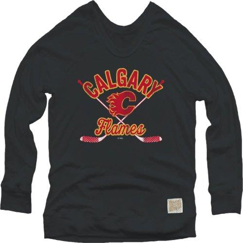 Original Retro Brand NHL Calgary Flames Womens Pullover Sweatshirt, M/Black by Vanessa Jane
