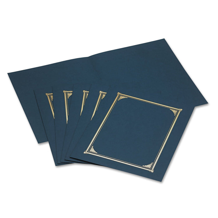 Geographics Certificate/Document Cover, 12.5 x 9.75, Navy Blue, 6/Pack