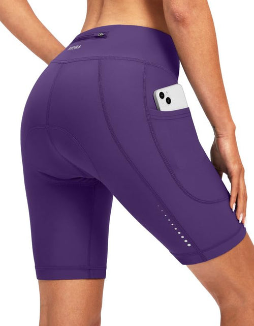 Bikewa Women's 4D Padded Cycling Bike Shorts Purple Zipper Pockets Size XL by Deal US