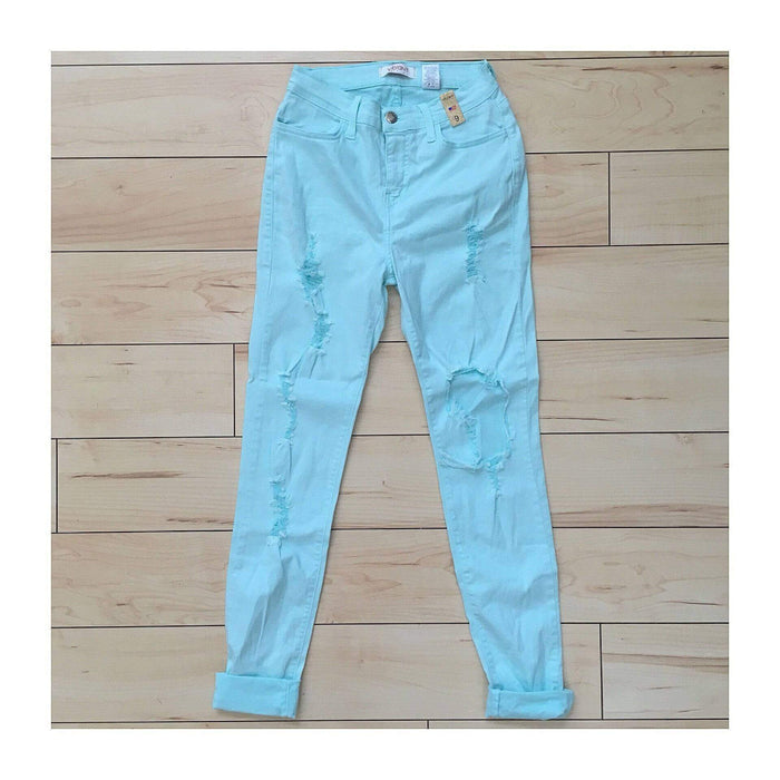 Super Soft Mint Distressed Jeans by The House of Stylez