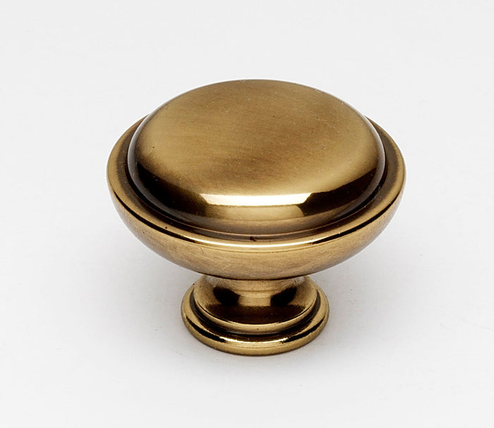 Alno A1146 Knobs 1-1/2 Round Rustic Lipped Solid Brass Mushroom Cabinet Knob by Vanessa Jane