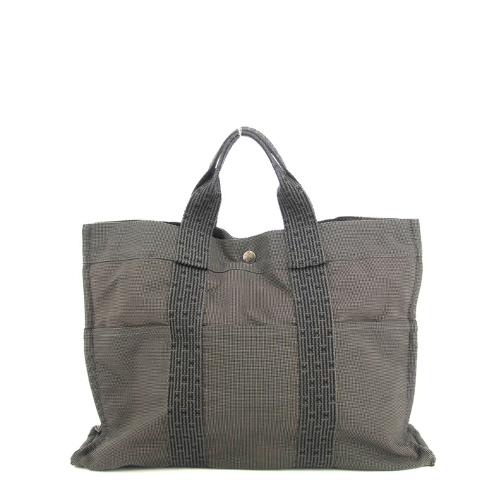 Hermes Herline MM Grey Canvas Tote Bag #4781 by Bolt Boutique