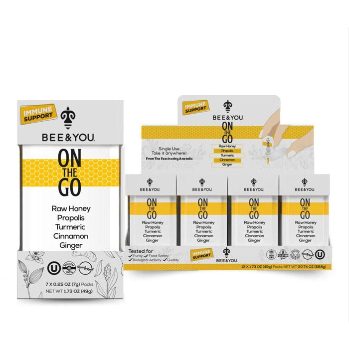 12 boxes of 7 packets Bee & You 1.73 oz On the Go Immunity Honey packets by Price Is Right Miami