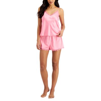 INC Lace-Trim Cami and Shorts Pajama Set, Pink Gemstone by Vanessa Jane