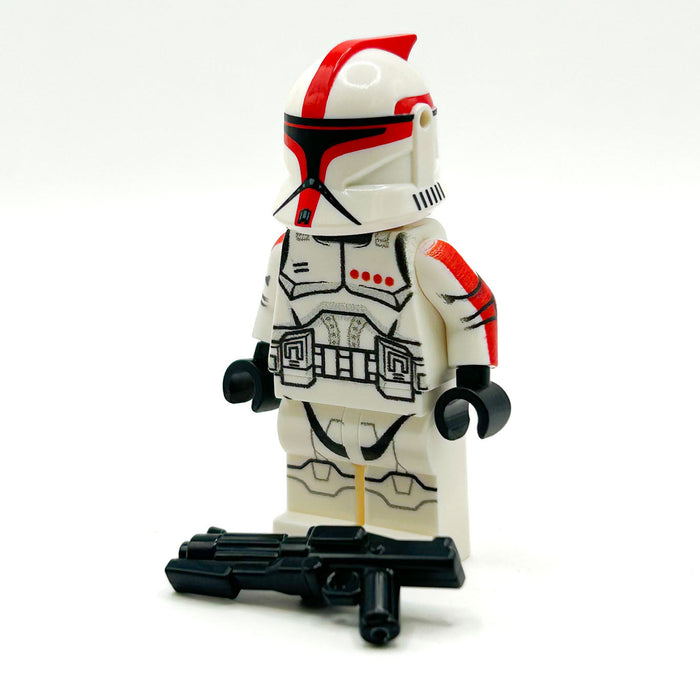 Commander Clone Trooper (Red, Phase 1) Minifig by B3 Customs