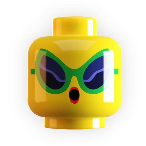 Retro Alien Sunglasses Minifig Head made using LEGO part by B3 Customs