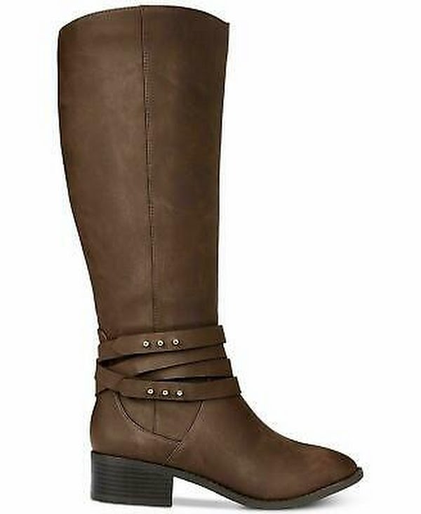 Material Girl Womens Damien Faux Leather Wide Calf Knee-High Boots, 8.5 by Vanessa Jane