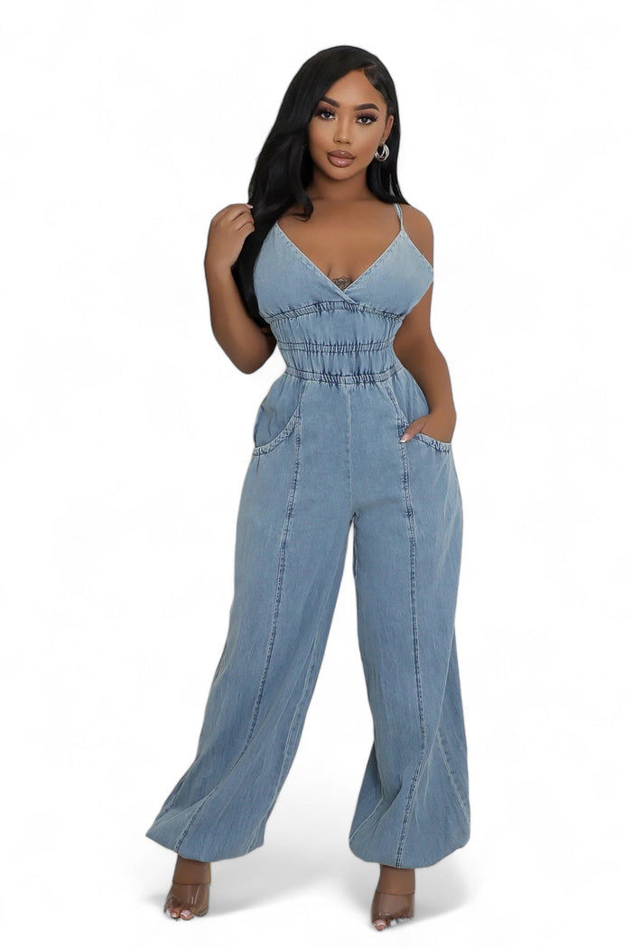 Denim Jean Jumpsuit by The House of Stylez