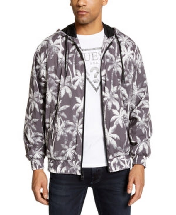 Guess Mens Rebel Nylon Printed Jacket by Vanessa Jane