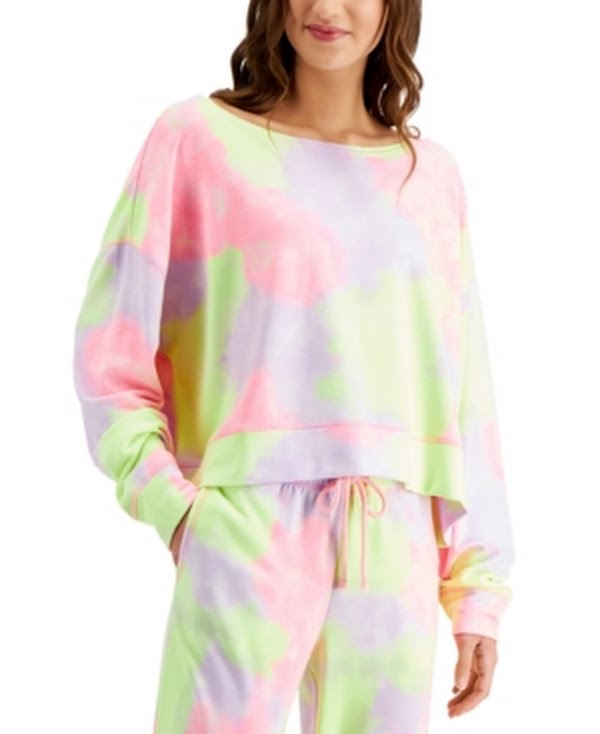 Jenni Super Soft Crew Sleep Top, Multi Tiedye, Size M by Vanessa Jane