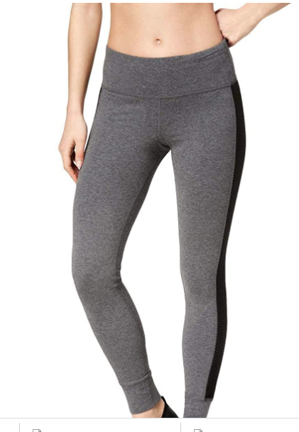 Ideology Womens Fitness Yoga Athletic Leggings Gray by Vanessa Jane