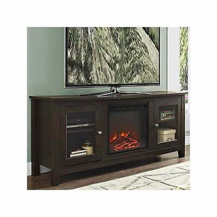 Walker Edison 58 Wood Media TV Stand Console With Fireplace by Vanessa Jane
