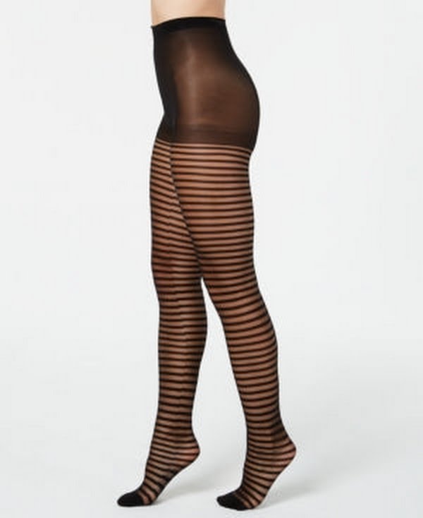 INC International Concepts Striped Tights Color Black, XS-S by Vanessa Jane