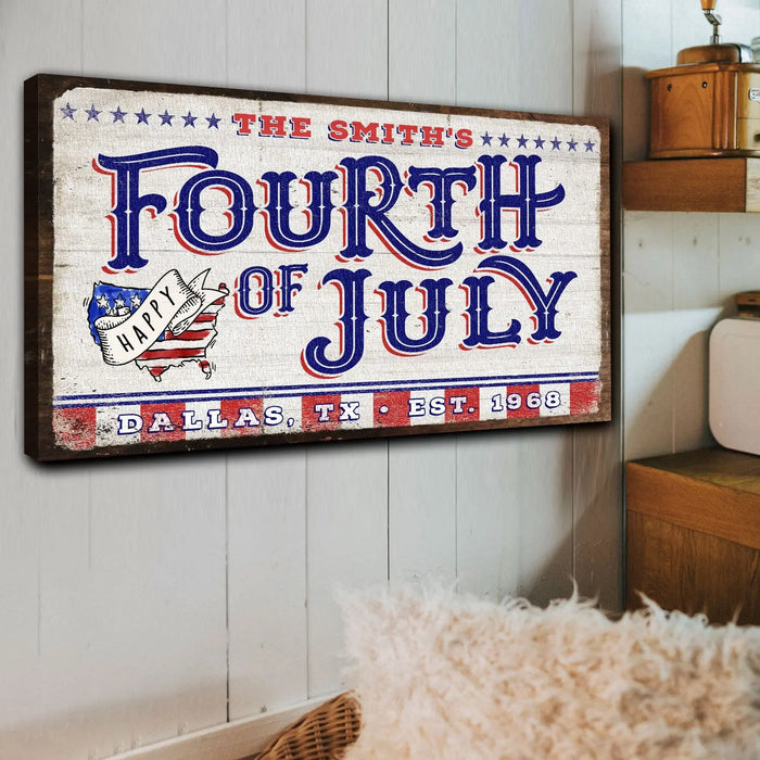 4th of July Personalized Welcome Sign by Tailored Canvases