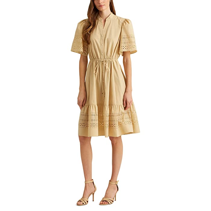 Lauren Ralph Lauren Laser-Cut Poplin Dress, Size 14 by Vanessa Jane