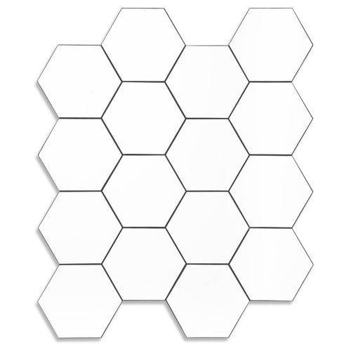 Yipscazo Hexagon Peel Stick Backsplash Tile SPC Faux Marble Pure White 1 Sheet by Deal US