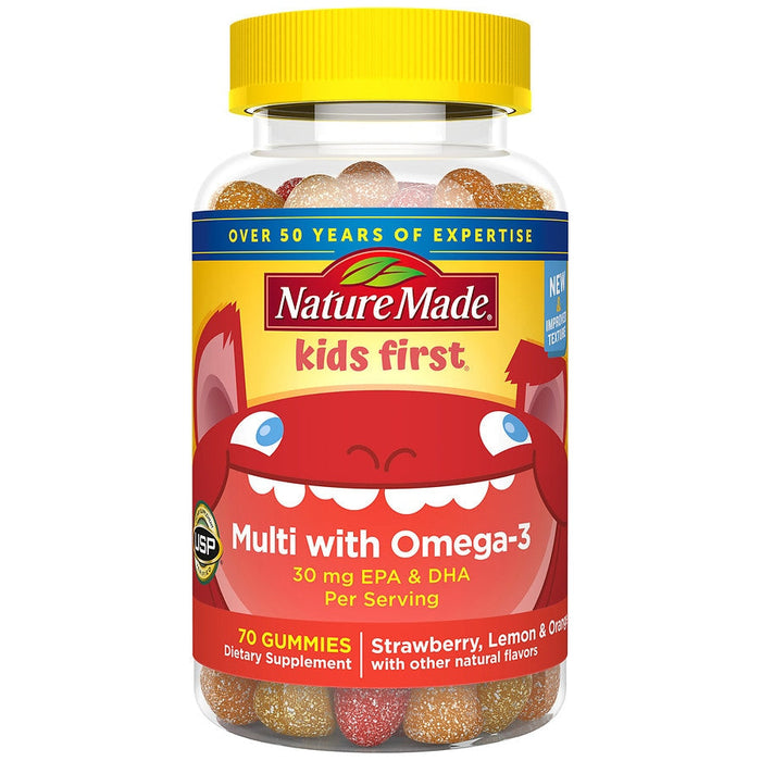 Nature Made® Kids First® Multivitamin with Omega-3 Strawberry/Lemon Orange Gummy, 70 EA by Pasteur Pharmacy