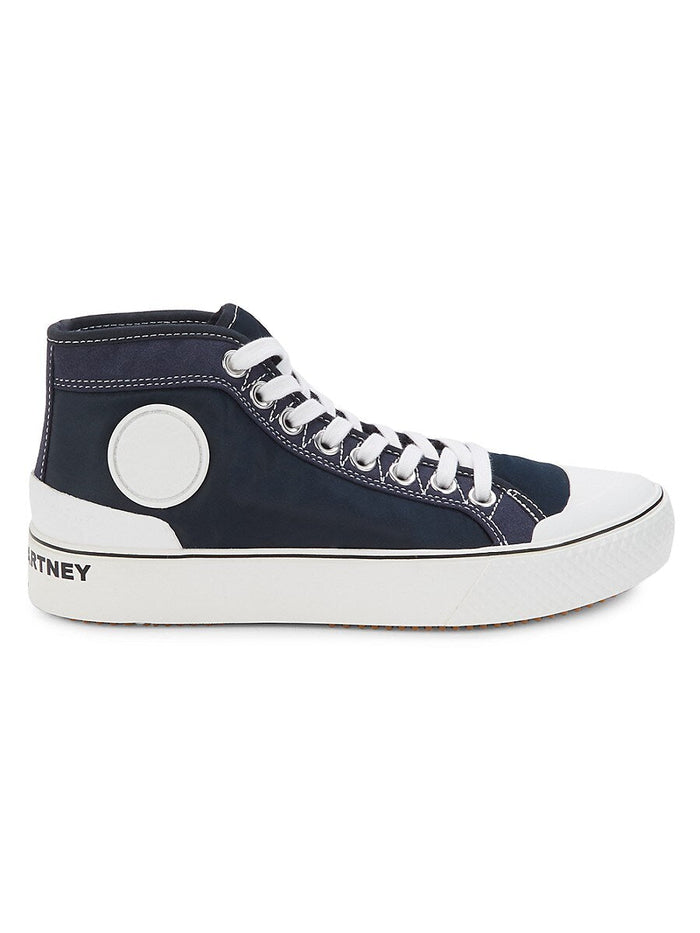 Stella McCartney Women’s Logo High-Top Sneakers – Dark Blue – Size 38 (8) by Vanessa Jane