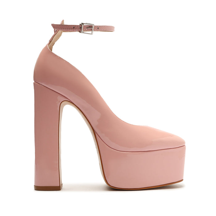 Schutz Renee Pink Faux Leather Square Toe Buckle Ankle Strap Block Heels 8.5 by Vanessa Jane